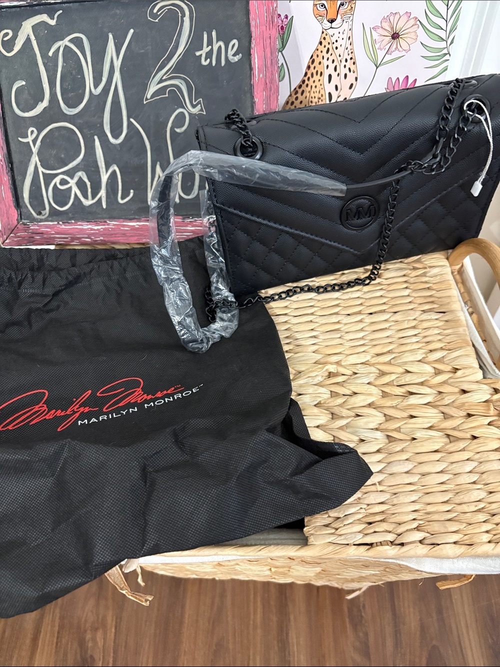 Marilyn Monroe Black Quilted Chain-Handle Shoulder Bag